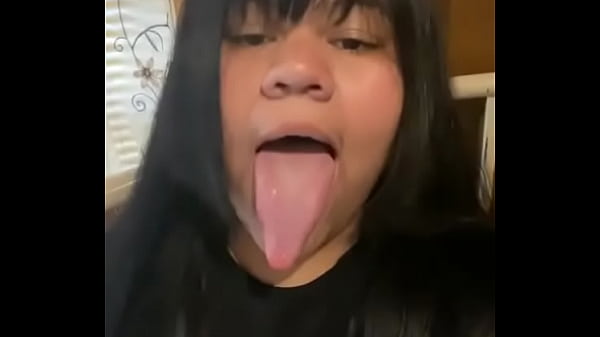 Cute Latin Chick Shows Her Tongue