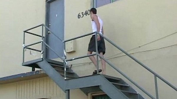 Three twinks with stiffed cocks having sexy fun in a toilet