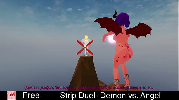 Strip Duel: Demon vs. Angel (free game itchio) Adult, Erotic, Lesbian, Multiplayer, Short  