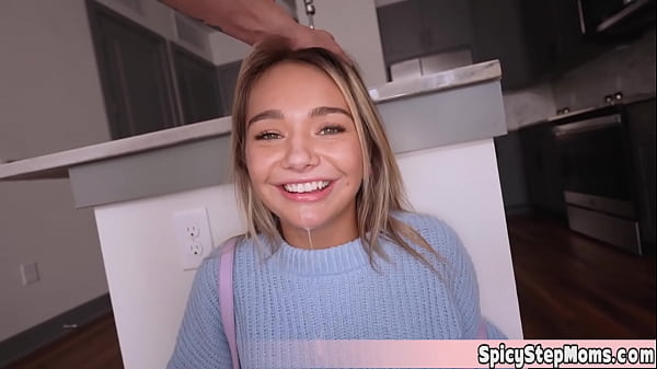 Cute blonde stepmom walked into my sex trap