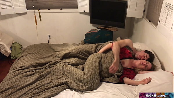 Stepson and stepmom get in bed together and fuck while visiting family  - Erin Electra