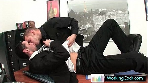 Amazing gay hunks fucking and sucking in office gay porn