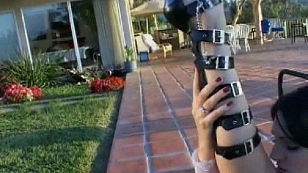 Horny brunette enjoy huge dildo  