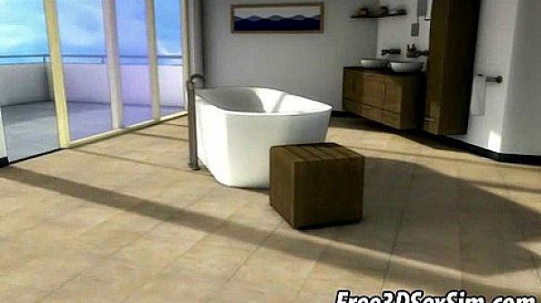 Busty 3D blonde babe showing off her nice tits