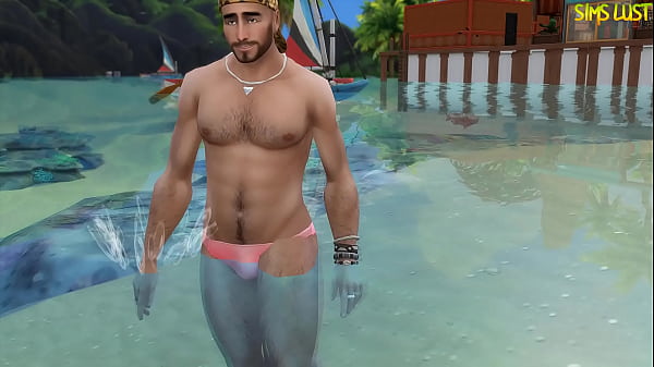 Gay sexy man with a hot body secretly got fucked in outdoor