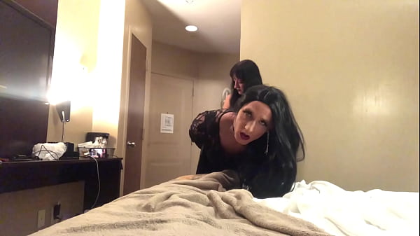 Dominatrix Pegs Goth Crossdresser and Makes Her Swallow Cum 