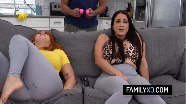 Stepdaughter seduce her new stepdad and ended up having a threesome with him and her stepmom  