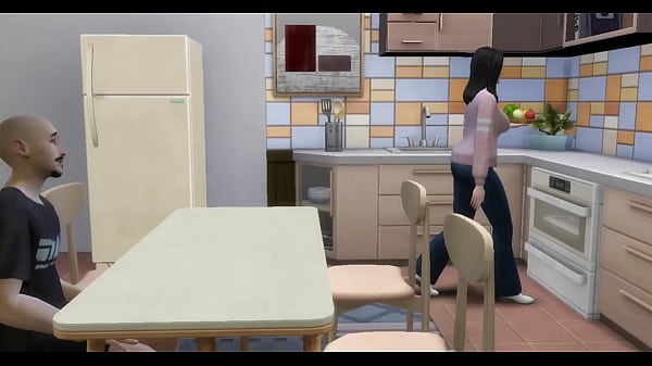 Hijastra zorra y urgida le chupa la pija a su padrastro y este se la termina follando sobre la mesa