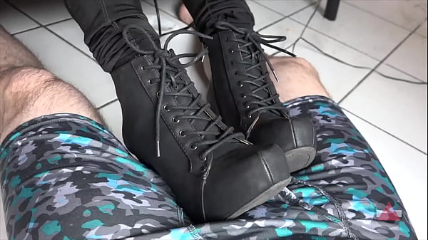 Teases for footjob with shoes