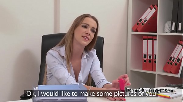 Hot chestnut lesbian agent licks model