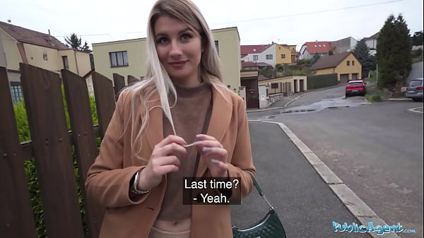 Public Agent blonde babe gets her small boobs out in public and then is fucked by a big cock in POV  