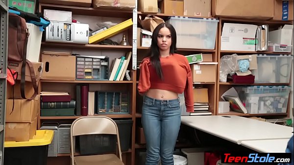 Angry young latina shoplifter punish banged by a security guard  