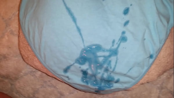 Jerk and Cum on Wifes Blue Panties