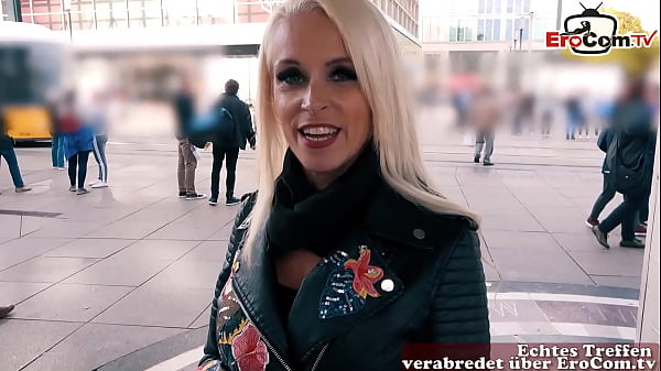 German Skinny blonde milf picked up on Street and fuck 