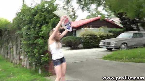 POVLife Brunette carwash hottie Alice White POV sex  