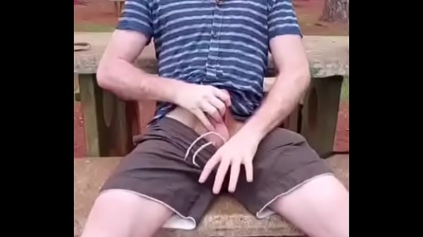 Redhead dude piss in the nature 