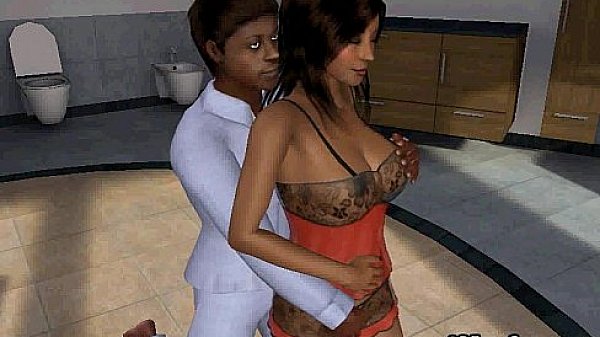 3D cartoon ebony honey sucks cock and gets fucked
