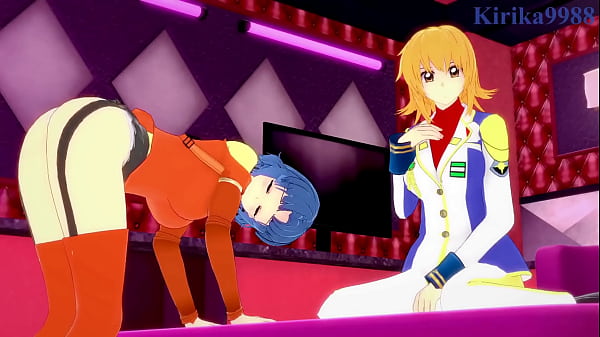 Kusuha Mizuha and Cagalli Yula Athha Chitose and Kisaragi and Nine intense lesbian play. - Super Robot Wars Alpha & V & Mobile Suit Gundam SEED Hentai