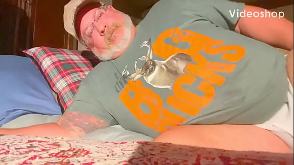 Hunter and Farmer Grandpa Has Hands Free Big Orgasm When Wife Leaves House  