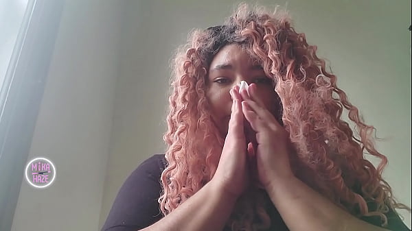 sick girl blows her nose with BIG HONKING SOUNDS