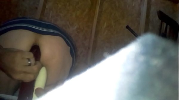 stretching ass with 2 toys  