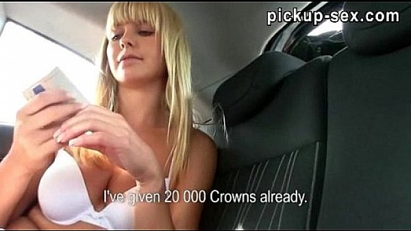 Horny amateur blonde Czech girl fucked in a car for cash