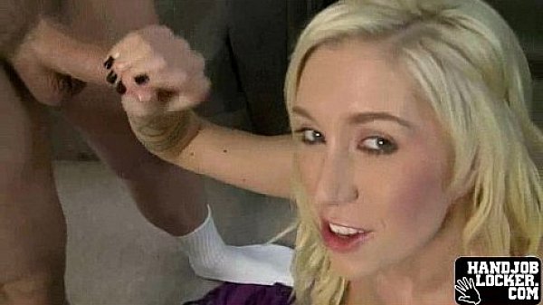 Handjob blonde slut