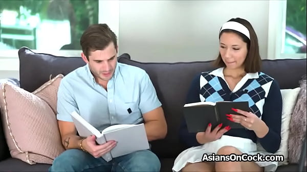 Asian coed with nice tits seduces tutor