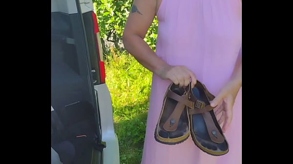 Totally nude in carpark