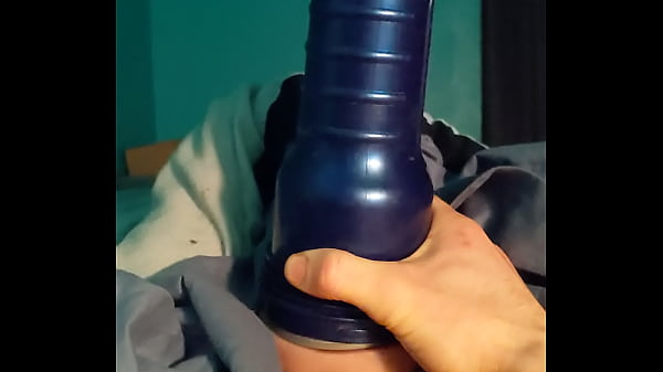 Jerk off with toy orgasm cum