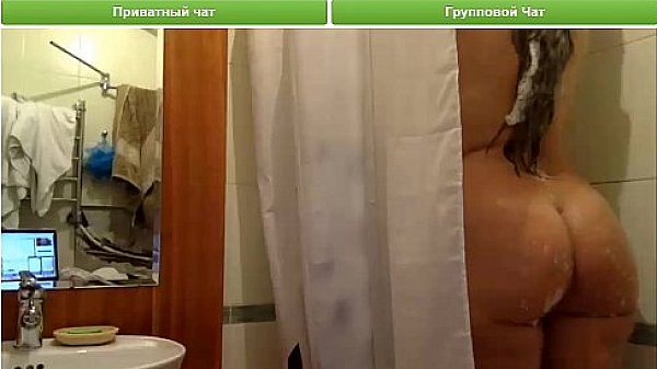 Hot russian girl in shower after smoking  