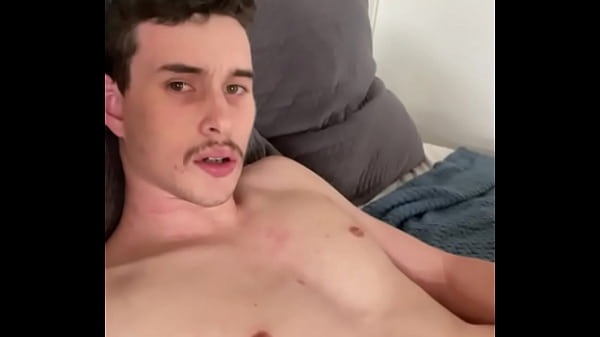 Hot twink blows a thick load with his big white cock