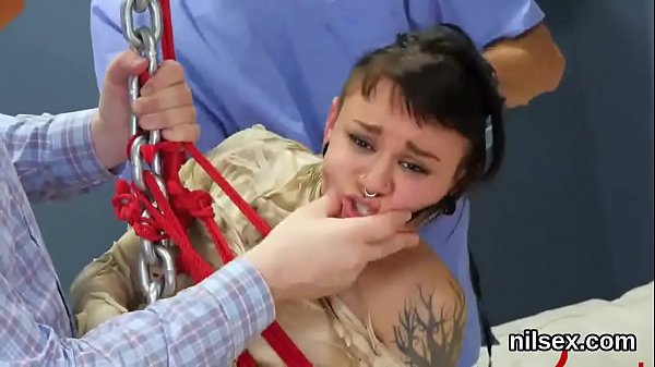 Naughty girl was brought in anus assylum for harsh treatment 