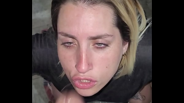 blonde sucks her face down and fills her mouth with cum