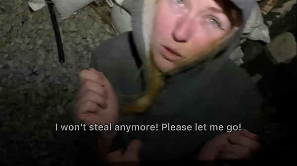 Beautiful thief caught and punished with warehouse sex
