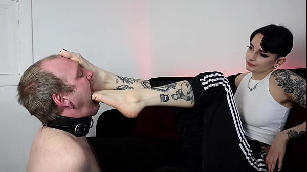 Sweaty Goth Girl Sock Gag & Foot Worship With Miss Mina