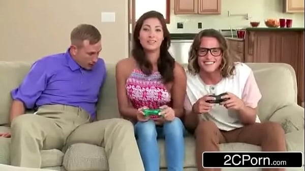 horny latina babe playing with two hard joysticks