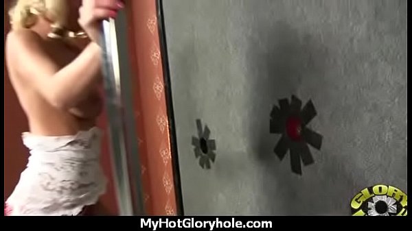 Ebony Hottie Milking Cocks in the Gloryhole 11