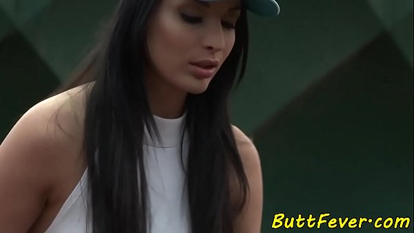 Busty babe anally fucked after tennis