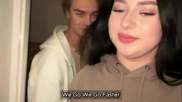 Blowjob to a stranger after a walk with cum in throat