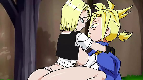 Super Saiyan Trunks having fun and fucking Android 18 in secret