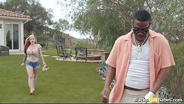 Milf Cubbi Thompson gets horny seeing her black neighbor gets hard.She strips then do tit fucking.The big tits blonde sucks his bbc then rides him.