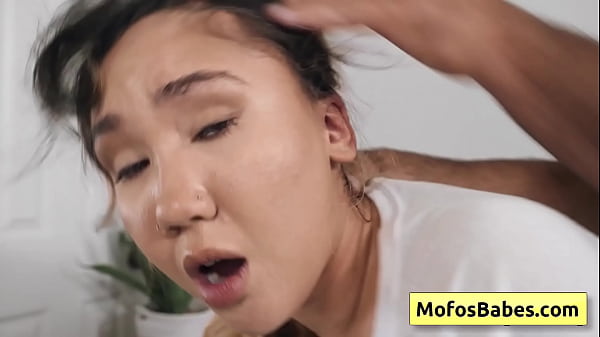 Slutty oriental milf banged by monster white cock and enjoys it