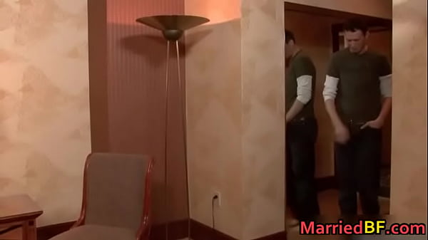 Married straight guy sucks some stiff gay porno