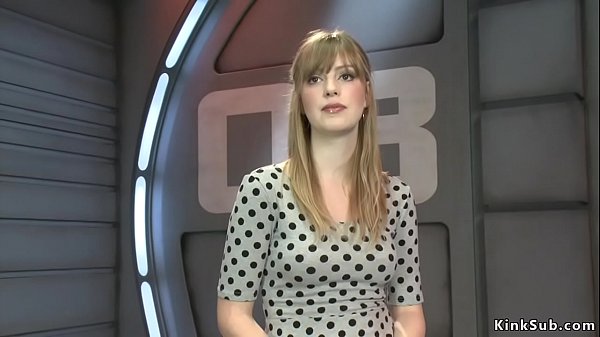 Sexy blonde Dolly Leigh applied for kin fucking machines and then nude in rope bondage took machine in her wet pussy while vibrating clit  