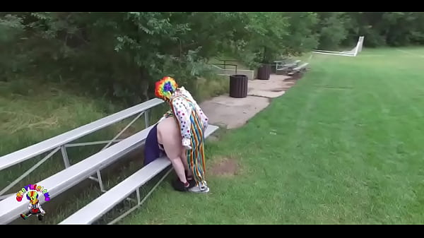 Gibby the clown fucking in park captured by a drone