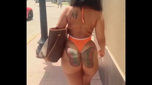 following butterfly butt on the sidewalk