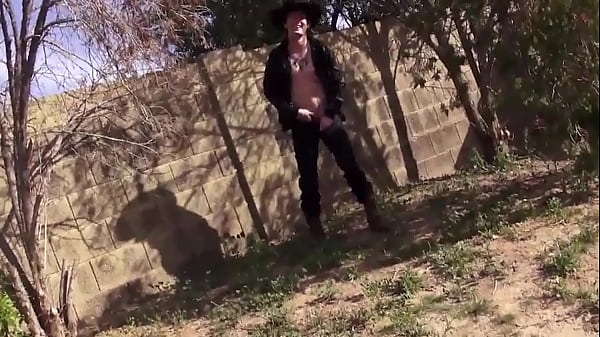 Tattooed Jock Jerks Off In Cowboy Boots and Hat Outside Lucas Daniels  