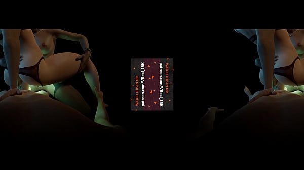 VReal 18K Double Penetration, green Glowing Strapon, FFM  