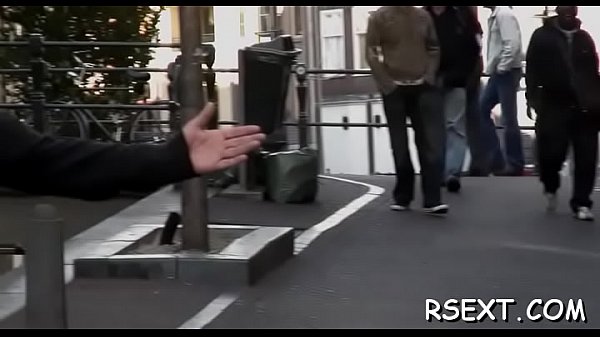 Hot bitch sucks hard cock wild